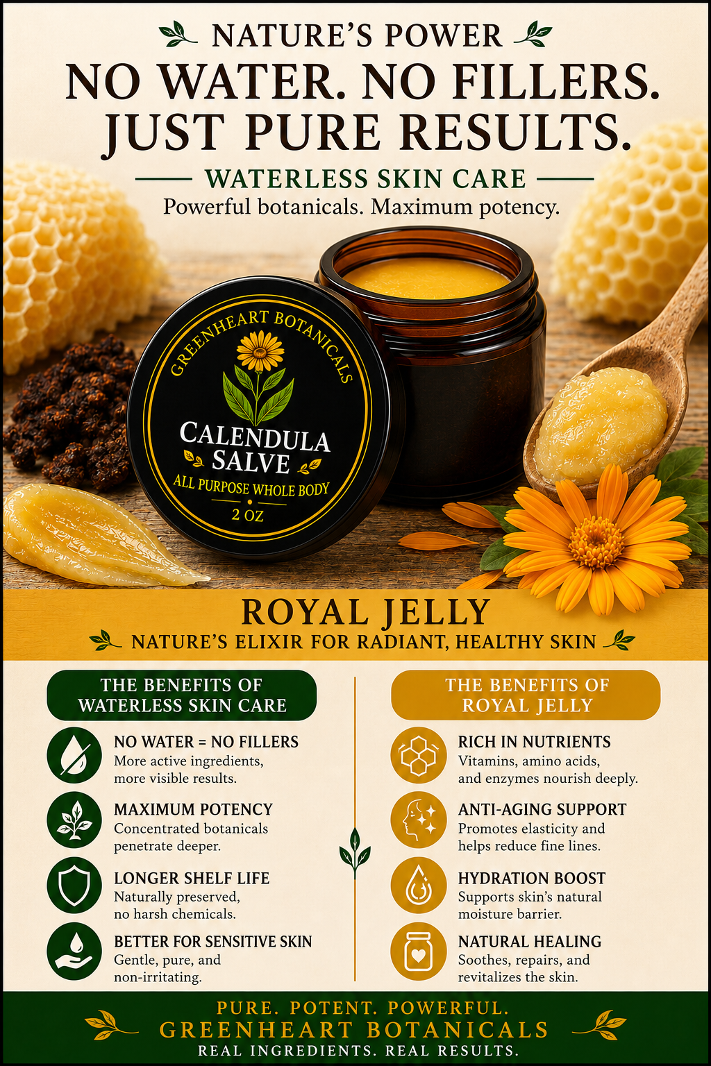Calendula Salve – All-Purpose Whole Body Skin Soother, with Natural Peptides