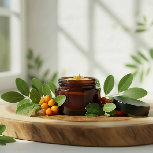 Face Repair Salve – Dark Brown Jar with Golden Yellow Salve